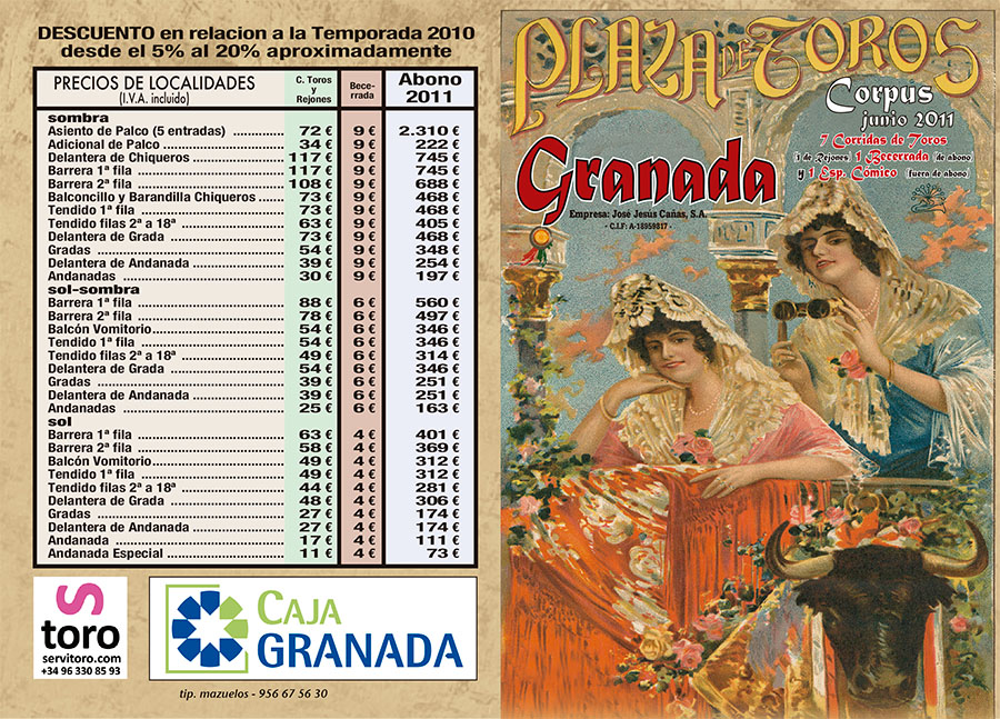 Bullfighting poster Granada 2011