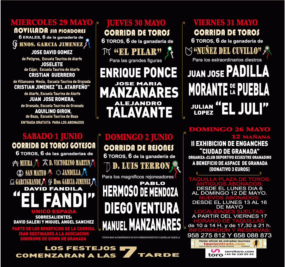 Carteles toros Granada 2013