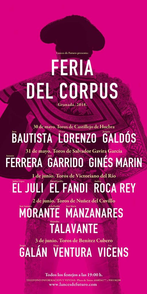 Bullfighting poster Granada 2018