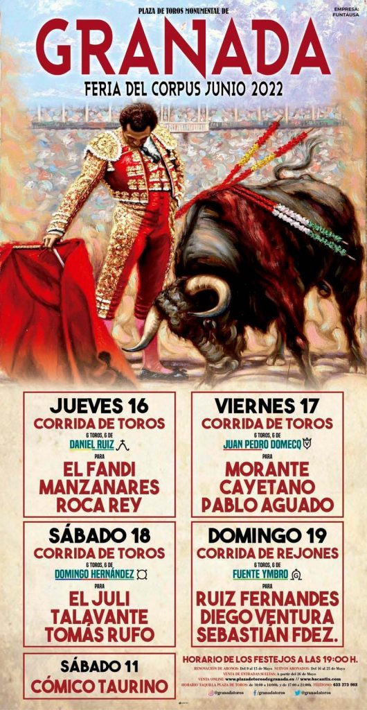 Bullfighting poster Granada 2022
