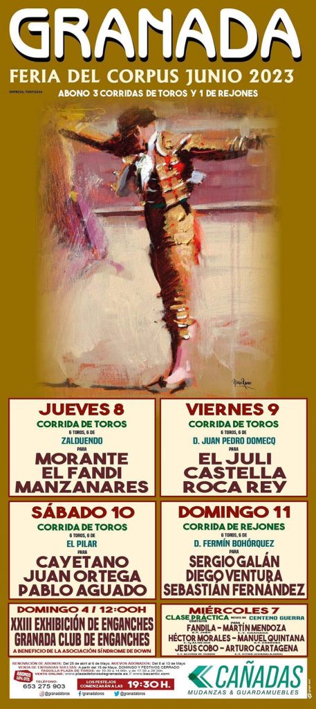 Bullfighting poster Granada 2023
